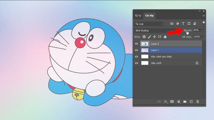 Điều chỉnh bằng cách kéo trượt trên chữ opacity là gì